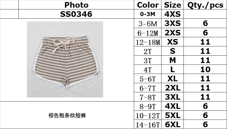 RTS SS0346Brown Striped Shorts