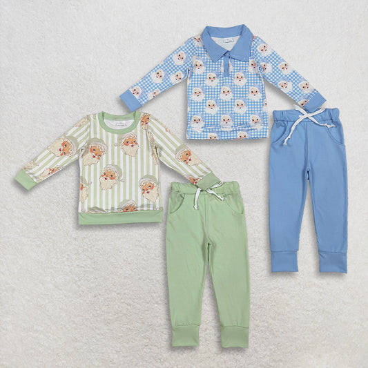 RTS NO MOQ Sibling Baby boy clothes Christmas dinosaur long-sleeved trousers pajamas suits