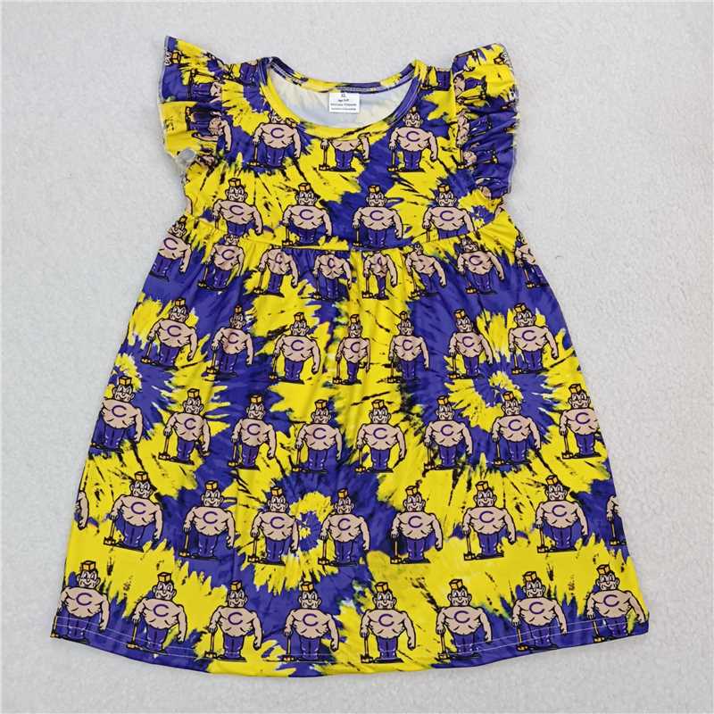 Boy's Yellow Tie-Dye Flying Sleeve dress 男孩黄色扎染飞袖裙