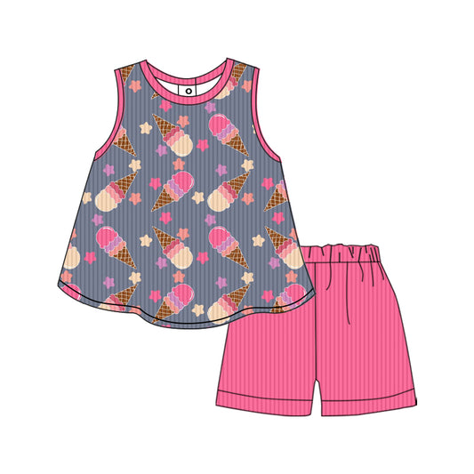 1.25 custom each style moq 5eta 4-6week Sibling Sister baby girls short sleeve shorts sets and set 2 match design