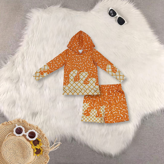 RTS NO MOQ Sibling baby girls clothes hooded long sleeve and shorts and sets