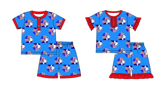 12.31 custom each style moq 5eta 4-6week Sibling Sister baby girls short sleeve shorts sets 1 and sets 2 match design