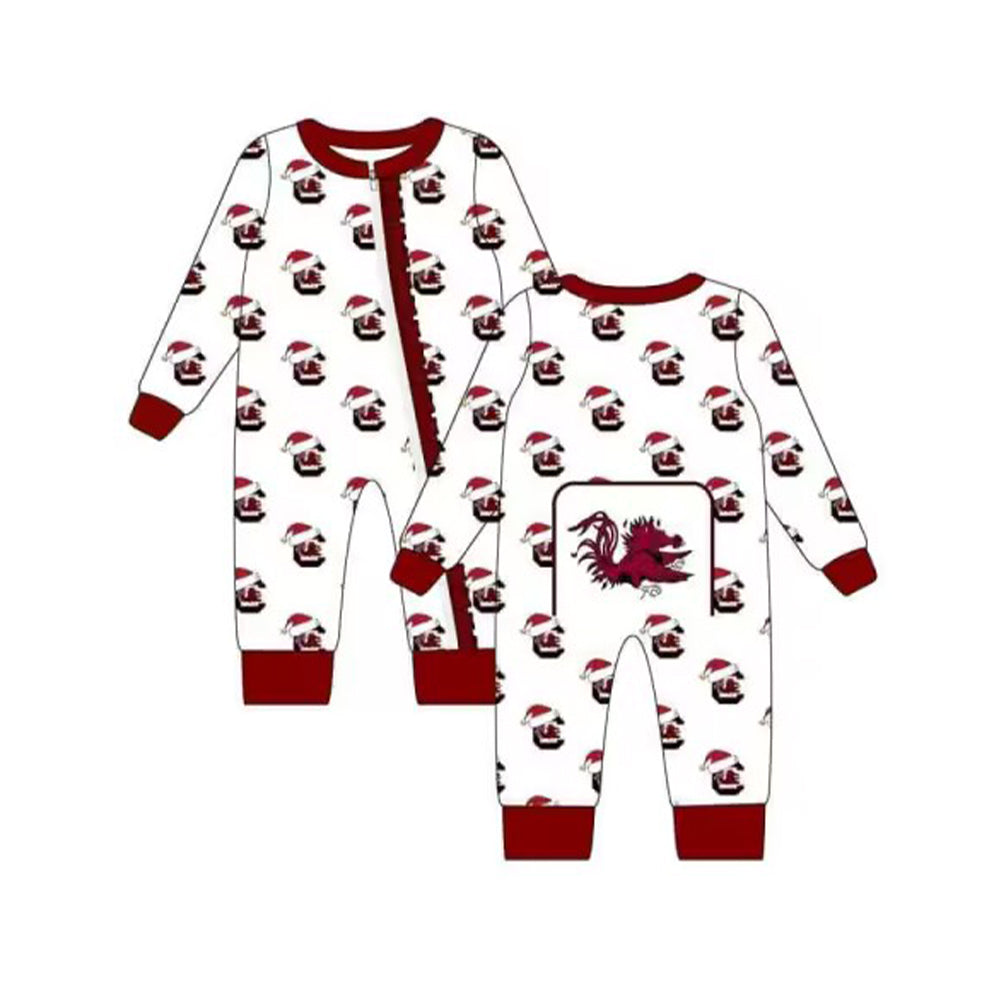 5.14custom each style moq 5eta 4-5week Sibling Sister south carolian print white girls and boys outfits and baby romper and dress match family design