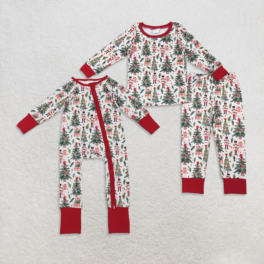 12/18m-7/8t RTS NO MOQ Sibling Baby boys clothes Christmas long sleeve pants sets and rompers