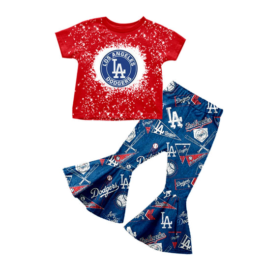baby girl clothes team red top blue pants toddler girl summer outfit