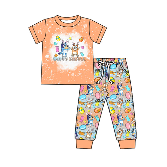 9.26 custom each style moq 5eta 4-6week baby boys clothes cartoon dog short sleeve pants sets