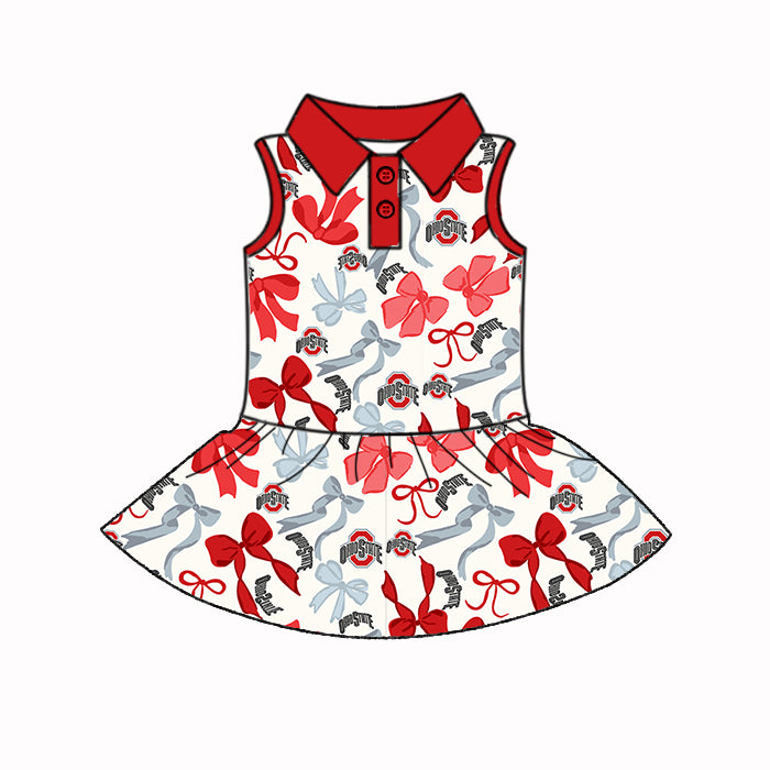 Custom moq 5 mix sizes summer teams baby girls clothes team red short sleeve skirts shorts sets dress 1 and dress 2 and dress 3 and dress 4-25.5.13