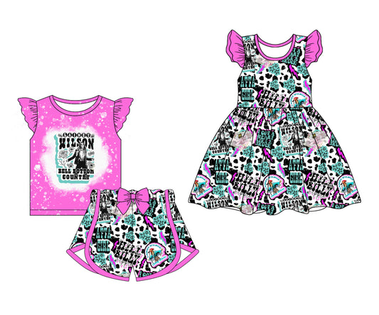 3.18 custom each style moq 5eta 4-6week Sibling Sister baby girl short sleeve shorts sets and dresses match design