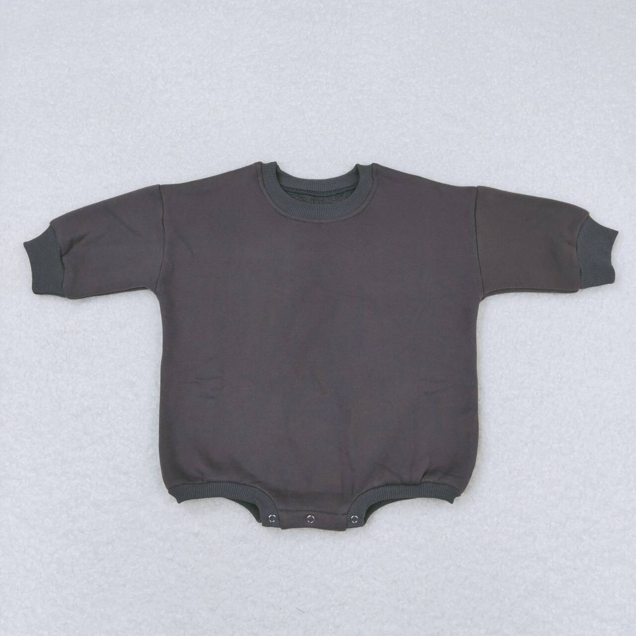 RTS LR0950 Charcoal Grey Fleece Long Sleeve Sweater Bodysuit