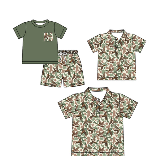 25.12.1 custom each style moq 5 eta 6-8week Sibling Sister camouflage duck short sleeve shorts sets and kids top and adult top match design