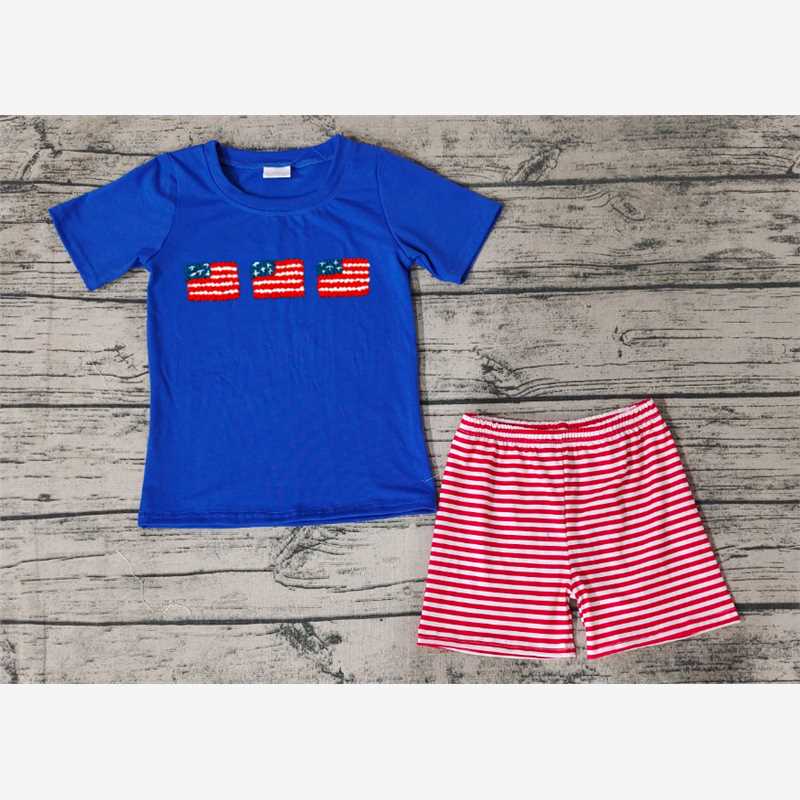 Baby Kids banner Summer Embroidery Sibling Rompers Clothes Set