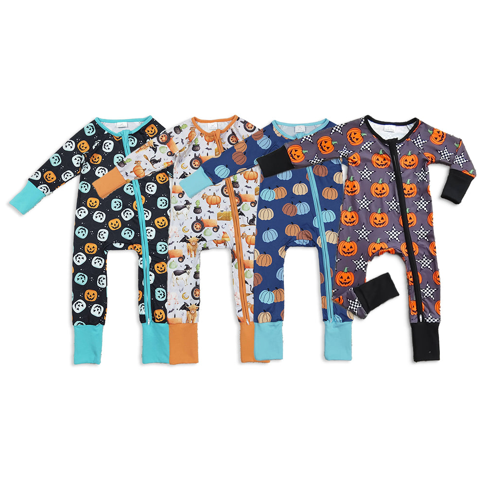 RTS NO MOQ Sibling Baby girls boy clothes Halloween long-sleeved rompers 4