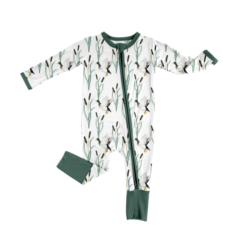 5.7custom each style moq 5eta 4-5week Sibling Sister duck prints green boys and girls outfits and baby romper and avatar long pants match family design