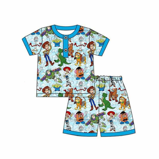 Deadline February 9 close custom no moq Boys Short Sleeve Shorts Pajama Set