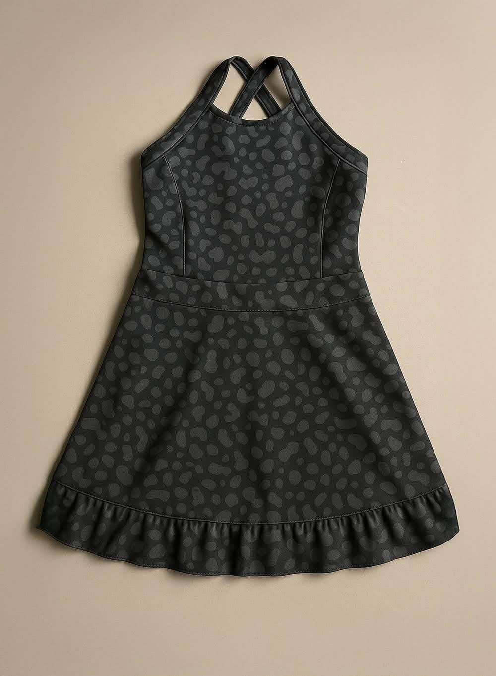 Deadline: May 12 Custom no moq baby girls dress swim fabric  Black leopard print