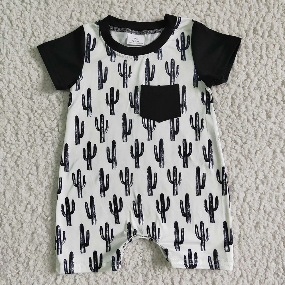 Baby Boys Girls Black Cactus Rompers Shirts Sibling Designs Clothing