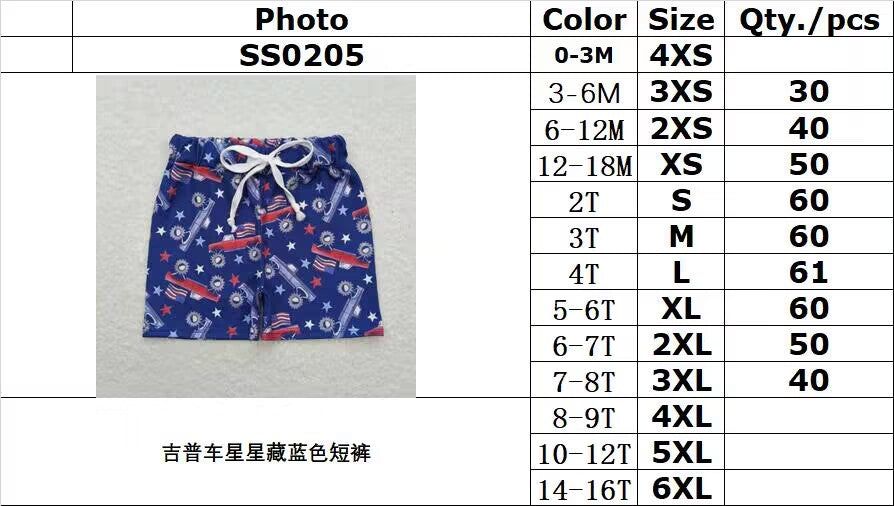 SS0205 Jeep Star Navy Blue Shorts