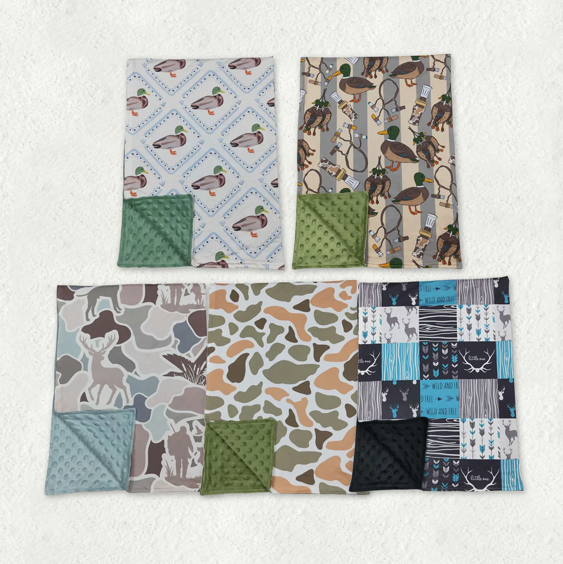 RTS NO MOQ Sibling baby blanket camouflage duck summer kids blankets