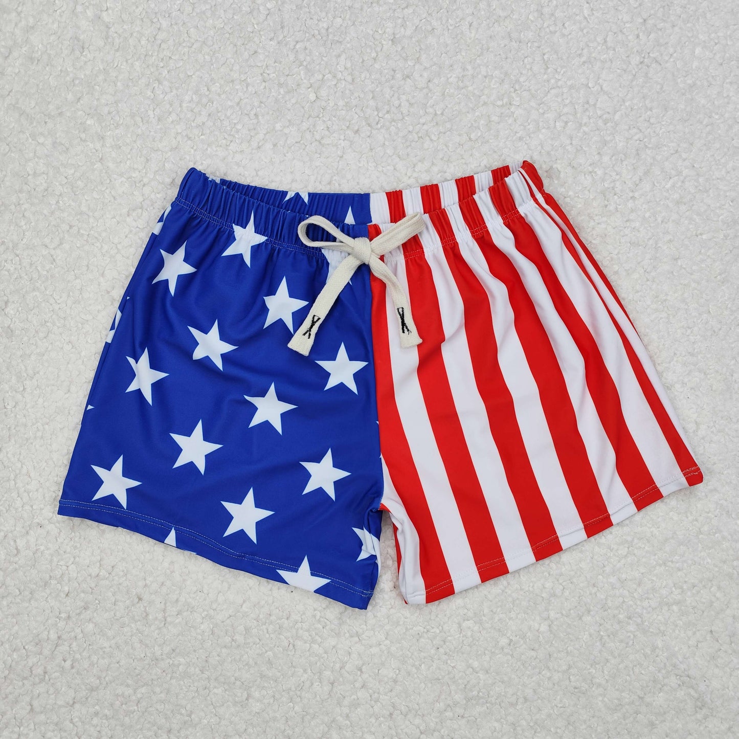 S0089 Boys National Day Striped Stars Swim Trunks