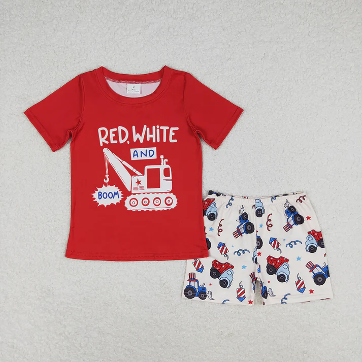 RTS NO MOQ Baby Girls and Boys Summer Short Sleeve Shorts Sets