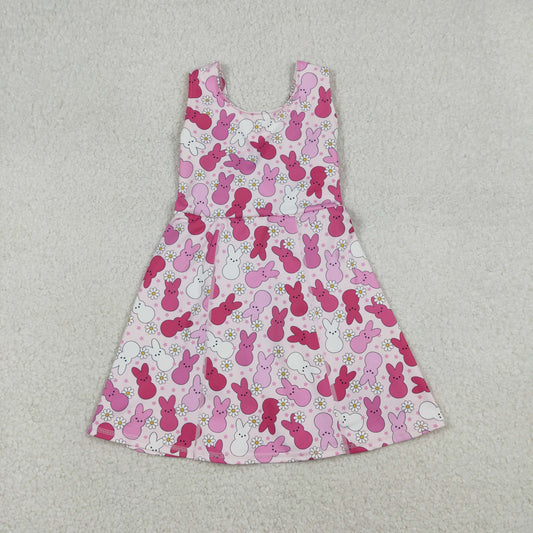 RTS NO MOQ（In Stock) Easter Flower Star Rose Red Bunny Yoga Sleeveless Dress