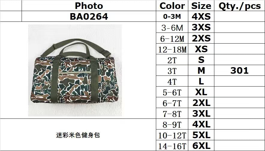 RTS NO MOQ ETA 5/7days arrived BA0264 Camouflage beige gym bag