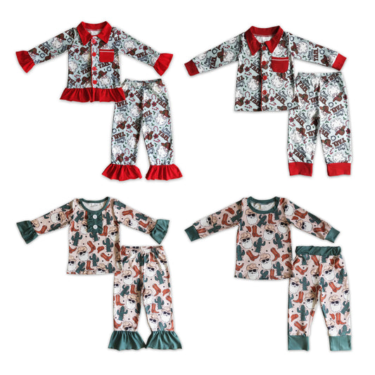 RTS NO MOQ GLP0291 GLP0216 BLP0115 BLP0079 Western cowboy style boys and girls long sleeve suit