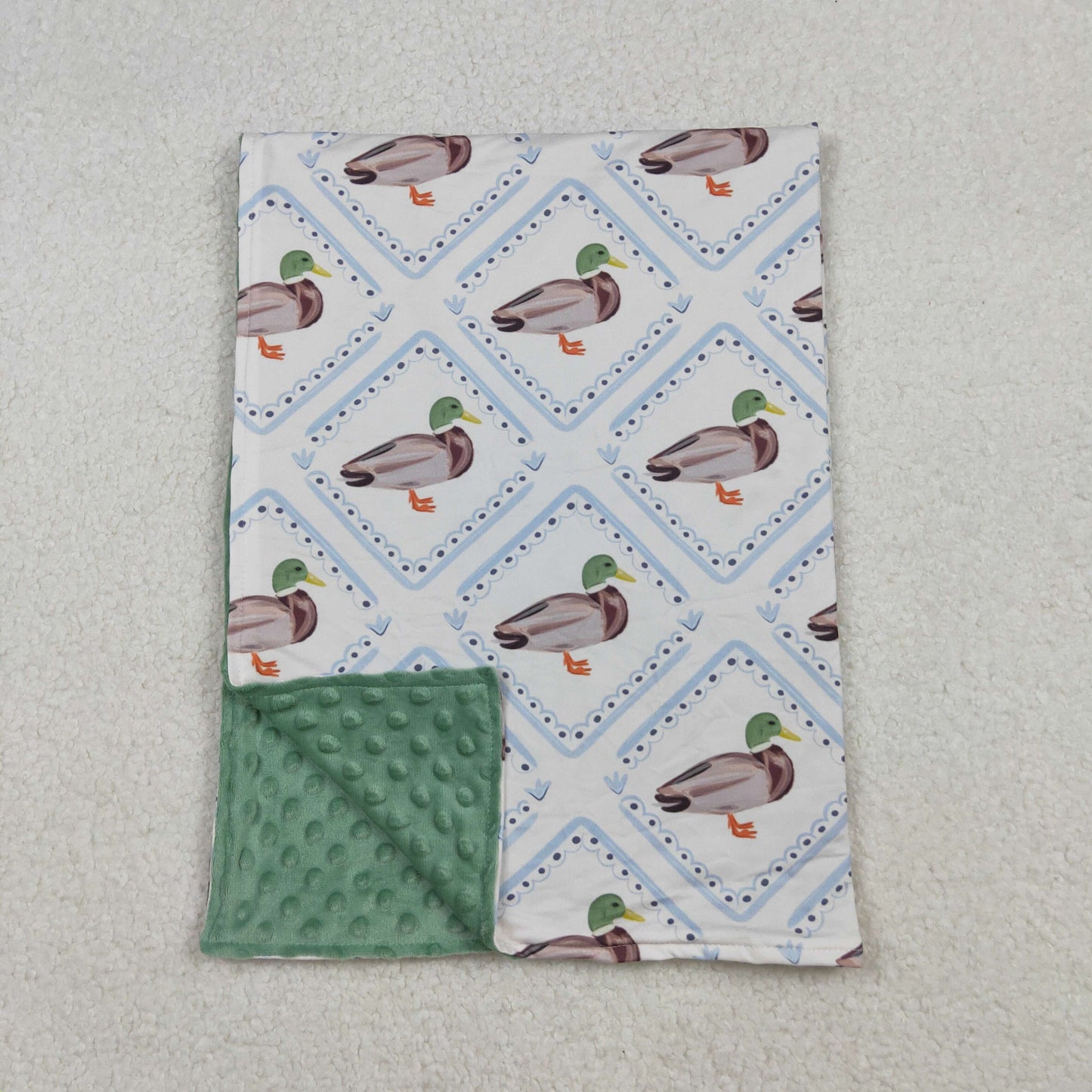RTS NO MOQ（In Stock) BL0213 Duck Plaid Beige Baby Blanket