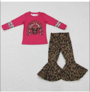 Baby Girls Valentines Sweet Heart Shirt Bell Pants Clothes Sets