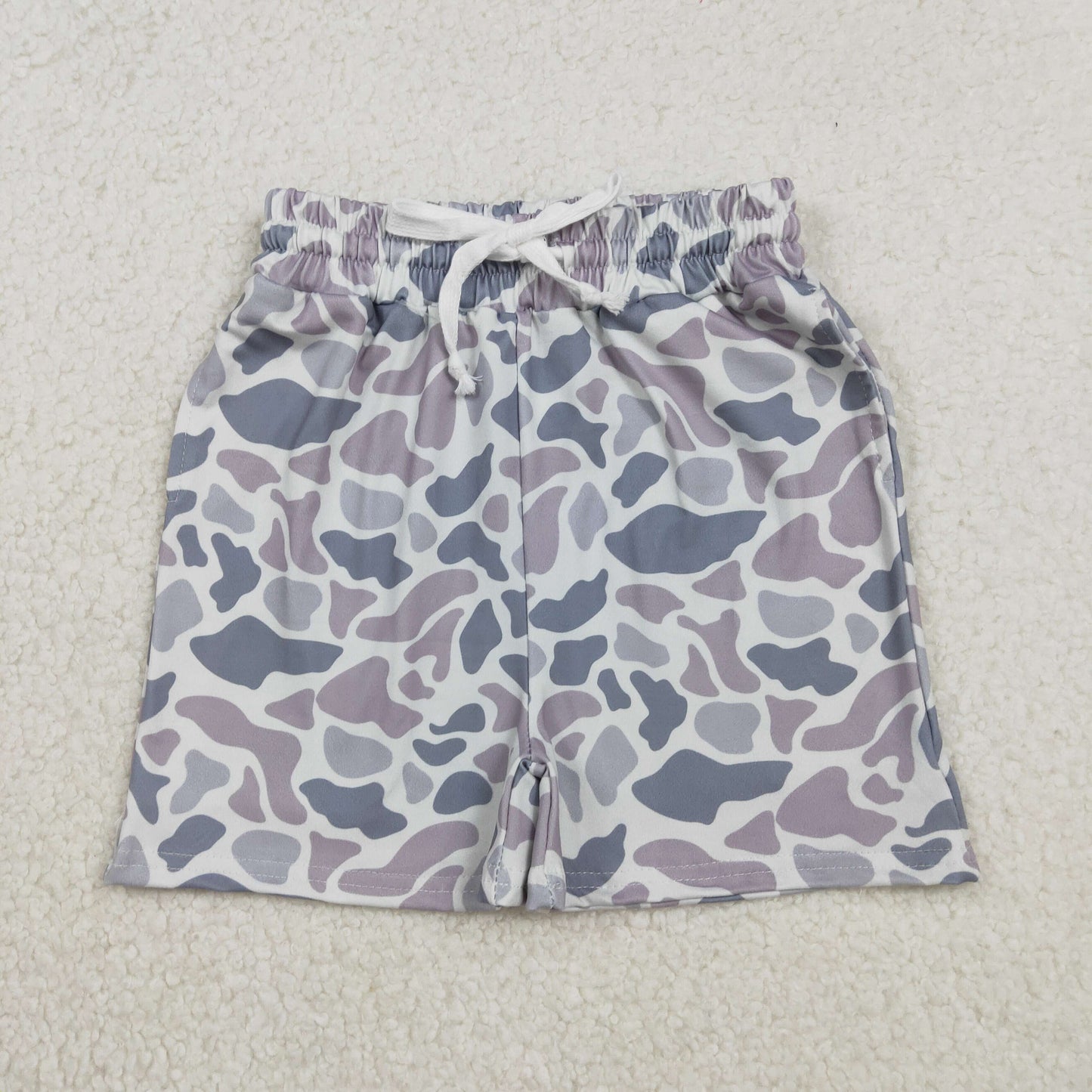RTS NO MOQ（In Stock) Boys' Gray-Blue Camouflage Shorts