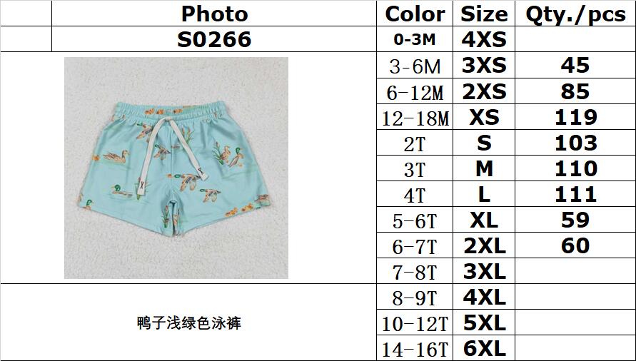 rts no moq S0266 Duck light green swimming trunks
