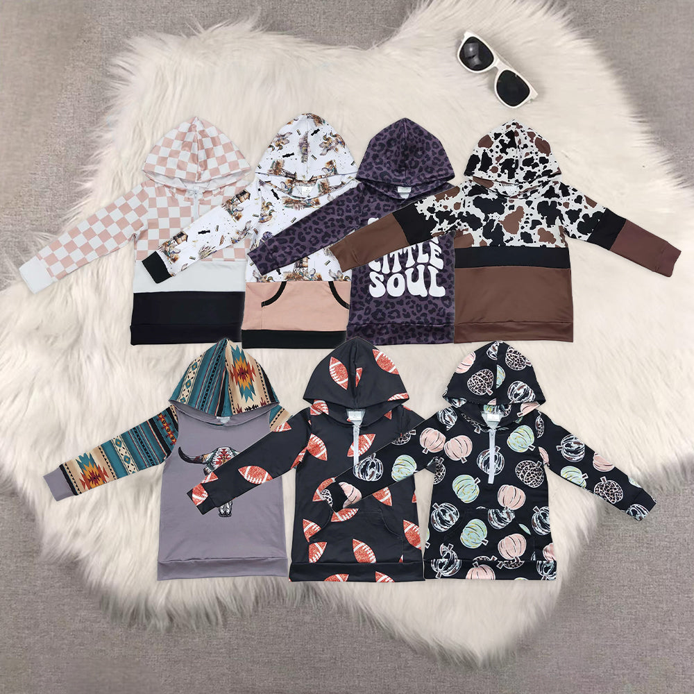 RTS NO MOQ zipper hooded pocket long sleeve pullover jacket