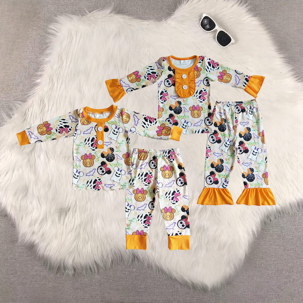 RTS NO MOQ Sibling baby girls boys clothes Christmas long-sleeved trousers suit