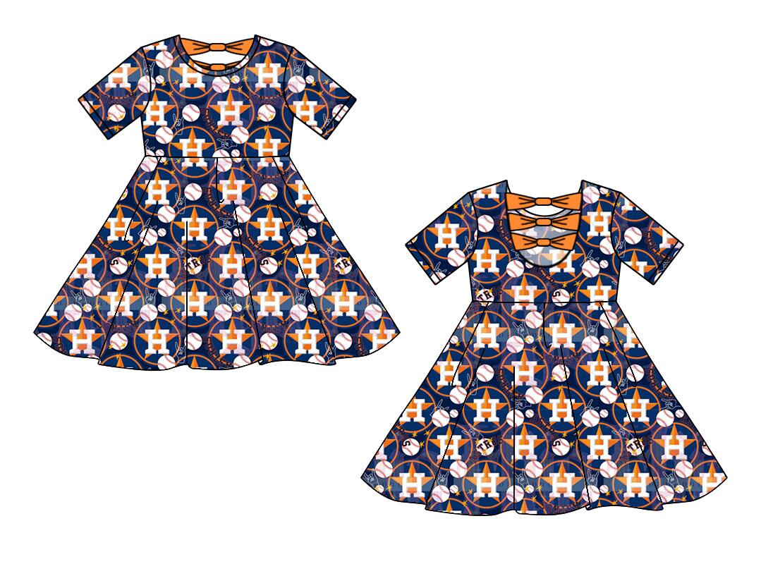 toddler clothes cowboys baby girl orange summer dress