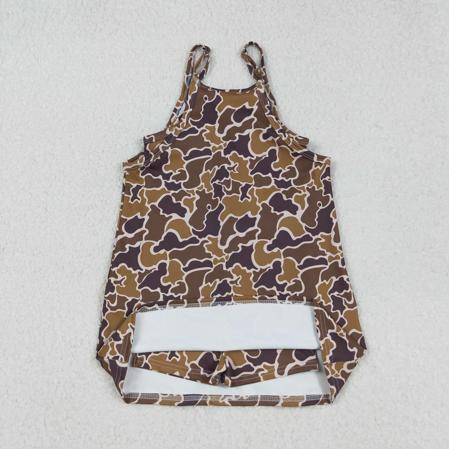 RTS NO MOQ（In Stock) GSD2722 Yellow-brown camouflage pocket yoga slip dress