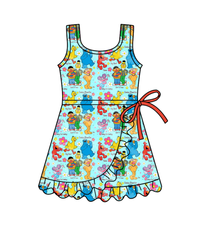 Custom moq 5 mix size milk silk baby girl clothes summer cartoon sleeveless dress