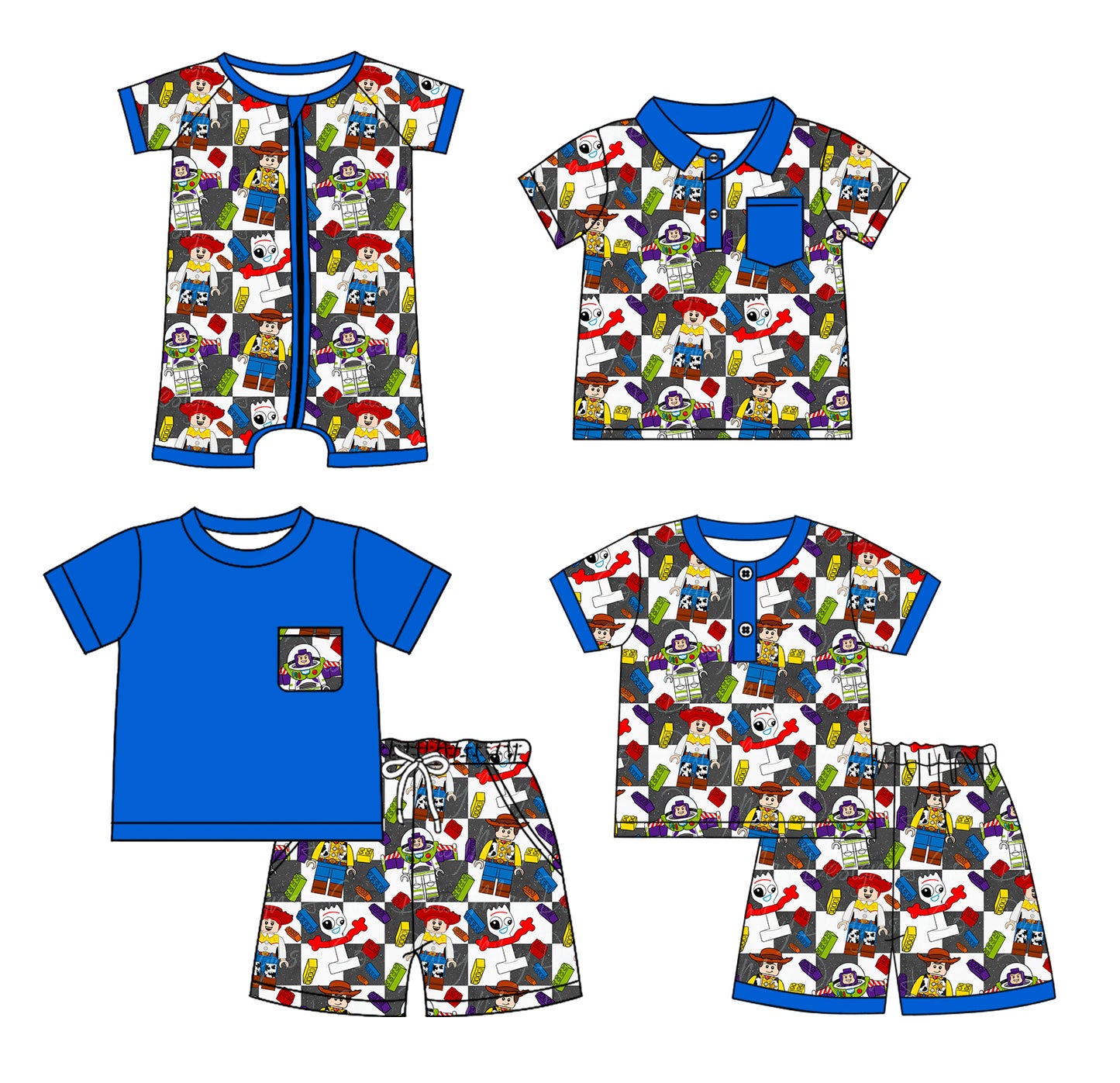 1.23 custom each style moq 5eta 4-6week Sibling Sister cartoon baby girl sets 1 and sets 2 and boy rompers and top match family design