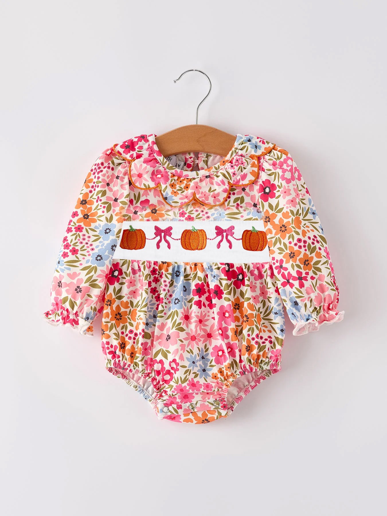 PRE ORDER Deadline August 16close custom no moq baby kids kids clothing Summer Pumpkin Flower bubble ）