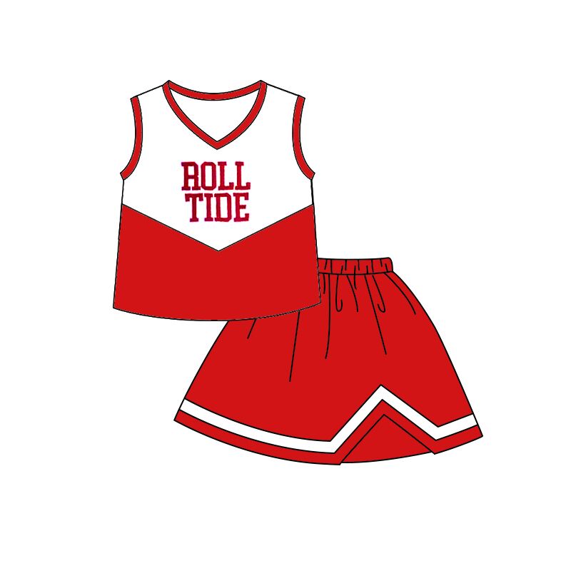 BOLL TIDE cheer red and white summer outfits no moq