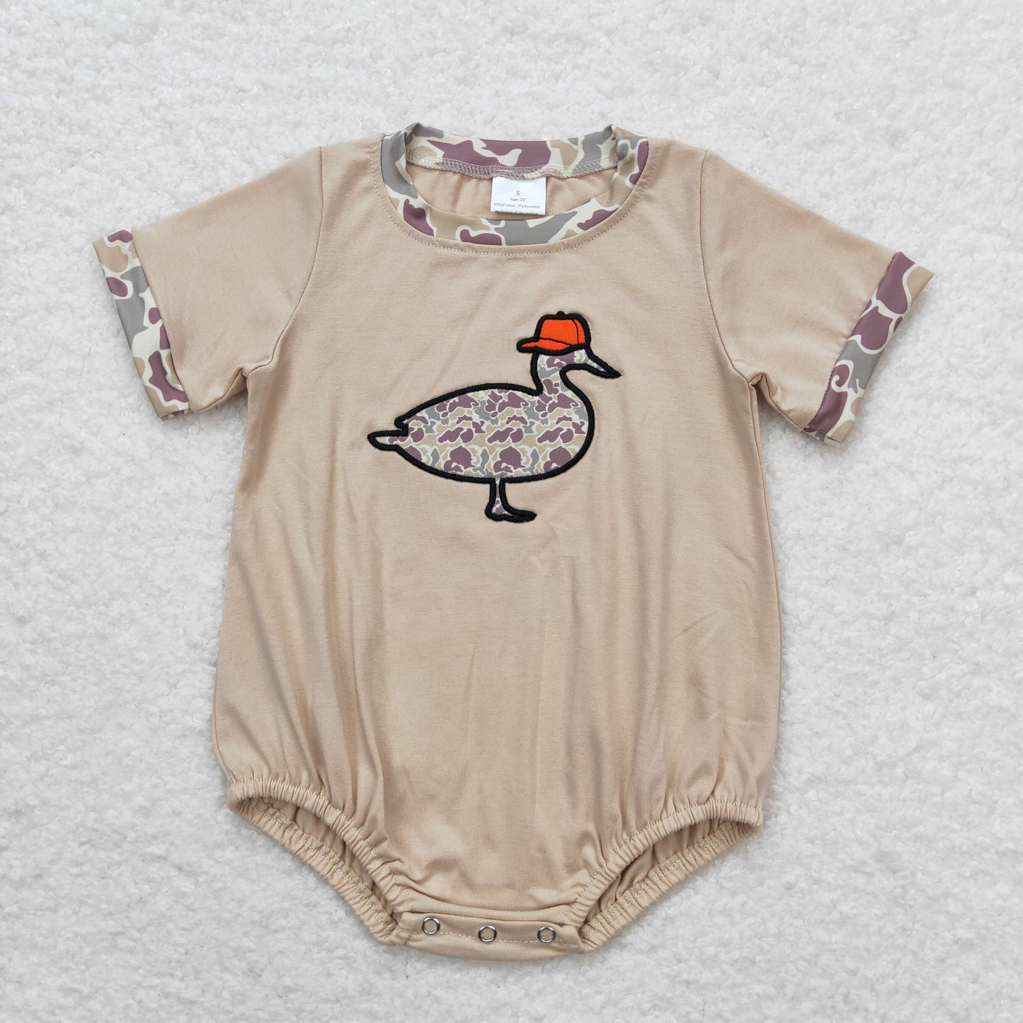 RTS NO MOQ Baby boy clothes duck puppy embroidery Shorts Sleeve Romper Mixed Sizes