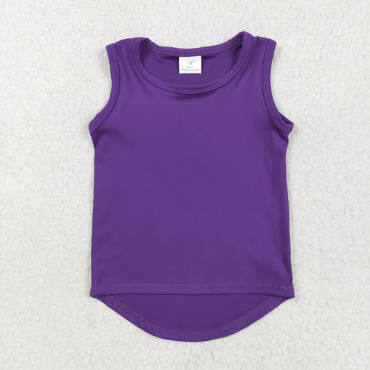 RTS NO MOQ GT0996 Pure purple sleeveless yoga top