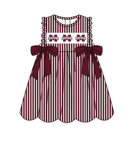 Custom moq 5 mix size milk silk baby girl clothes team summer dark red sleeveless dress-25.11.25