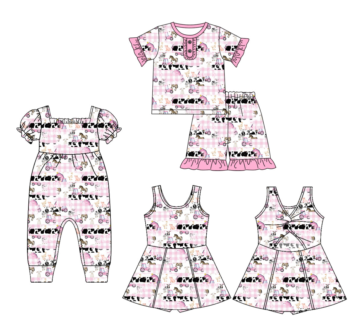 1.20 custom each style moq 5eta 4-6week Sibling Sisters baby girl short sleeve shorts sets and dress and rompers match family design