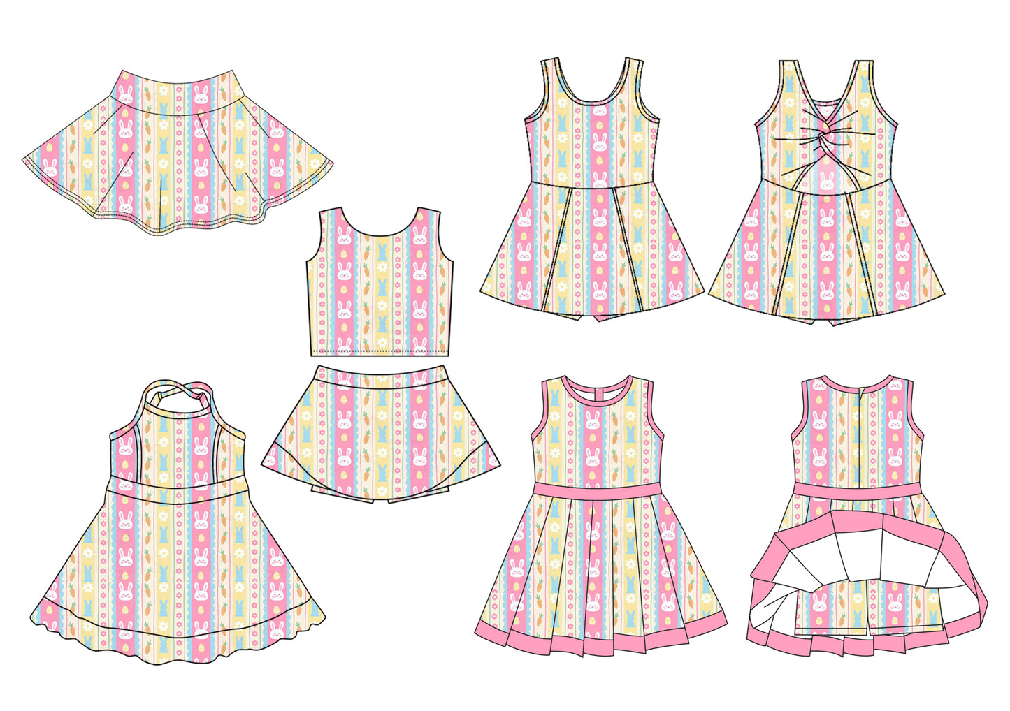 26.1.6 custom each style moq 5 eta 6-8week Sibling Sisters baby girl clothes short sleeve dress 3 and skirts set and skirt match family design