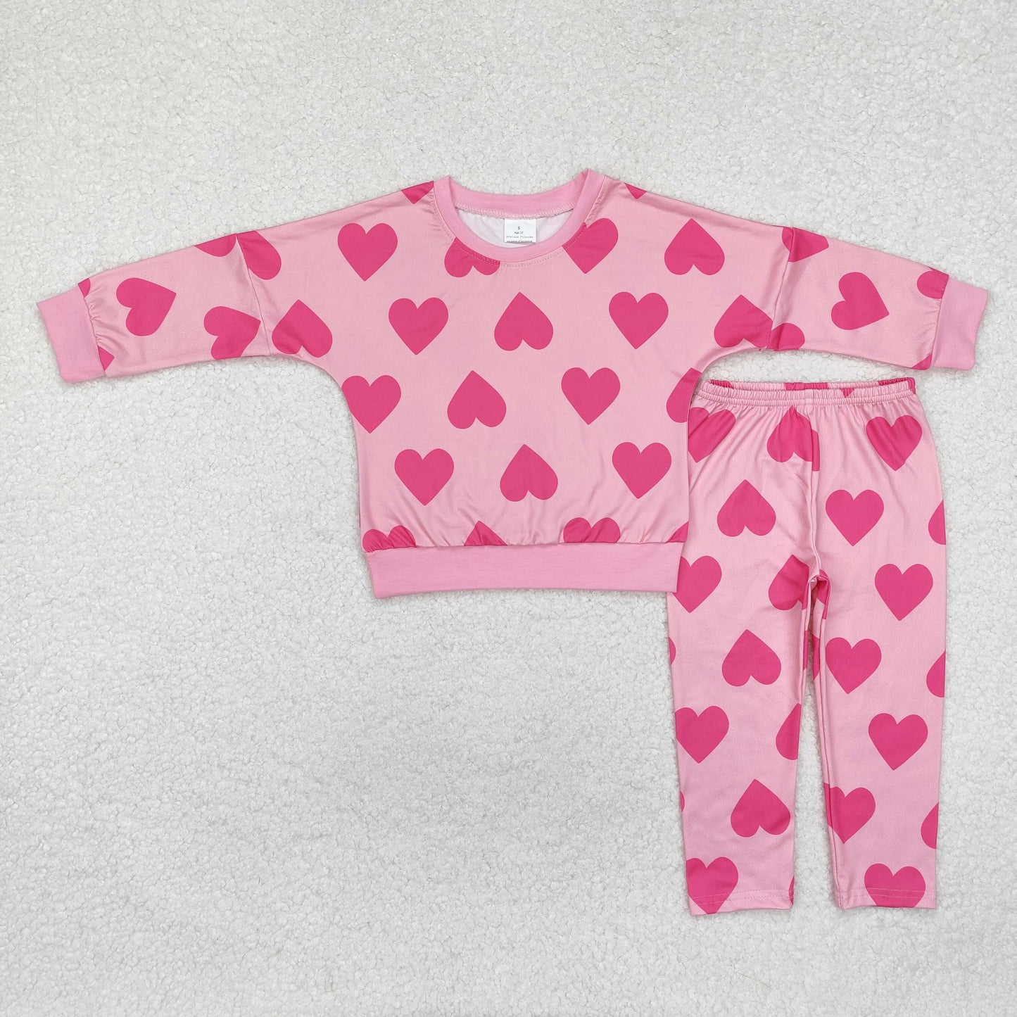 RTS NO MOQ ETA 5/7days Arrived GLP2230 Valentine's Day heart pink long-sleeved trousers set