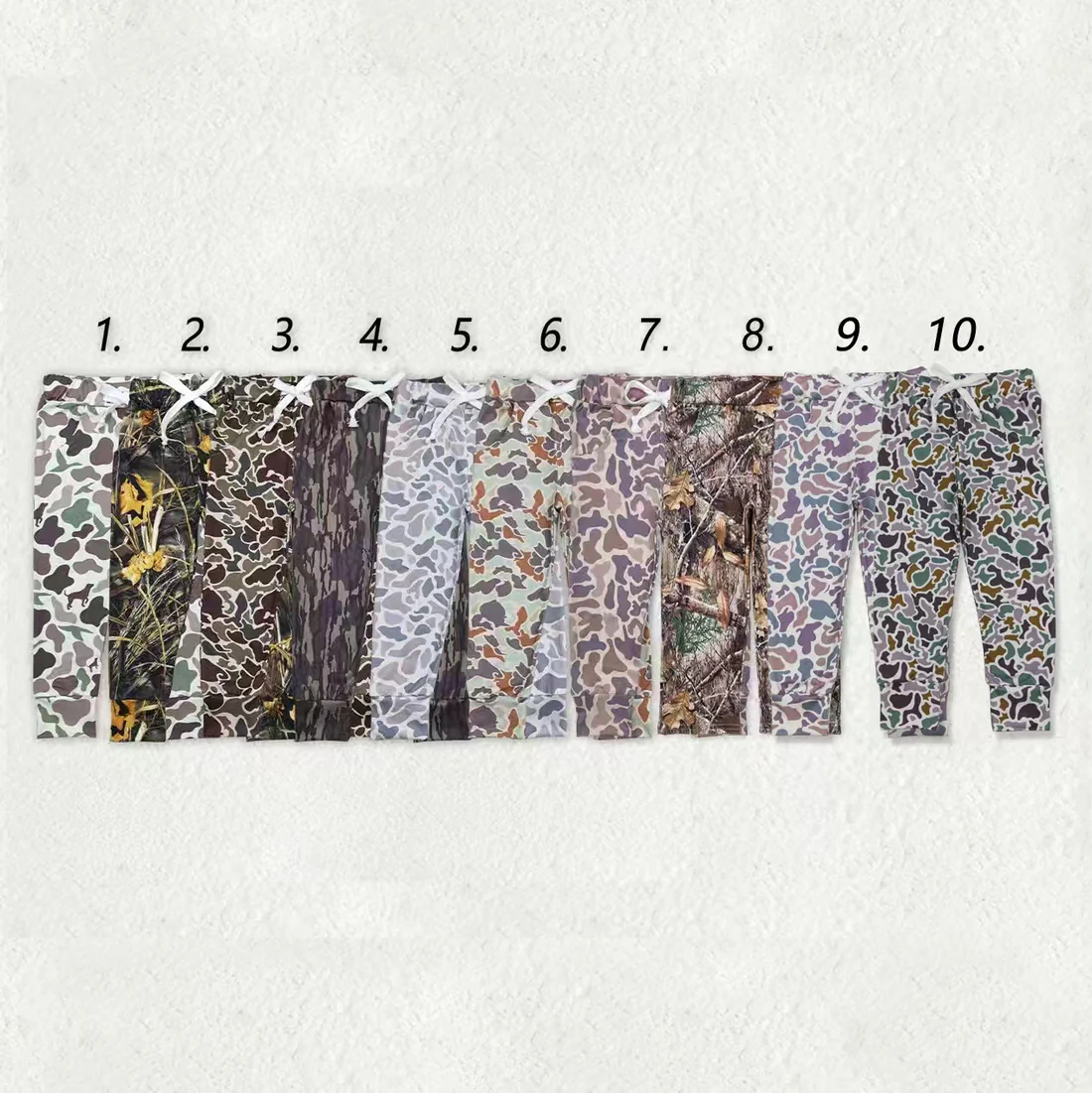 RTS NO MOQ Sibling baby boy clothes Camouflage drawstring trousers