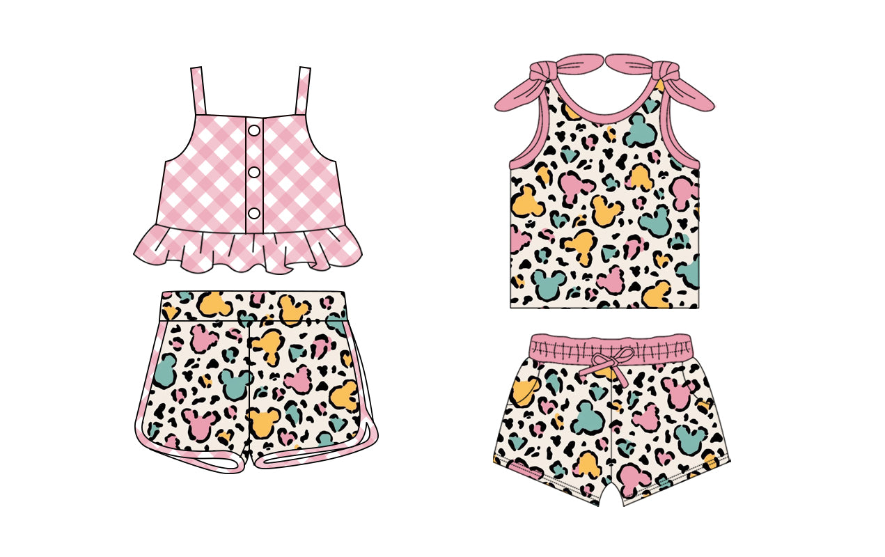 2.8 custom each style moq 5eta 4-6week Sibling Sister baby girls short sleeve shorts sets and set 2 match design