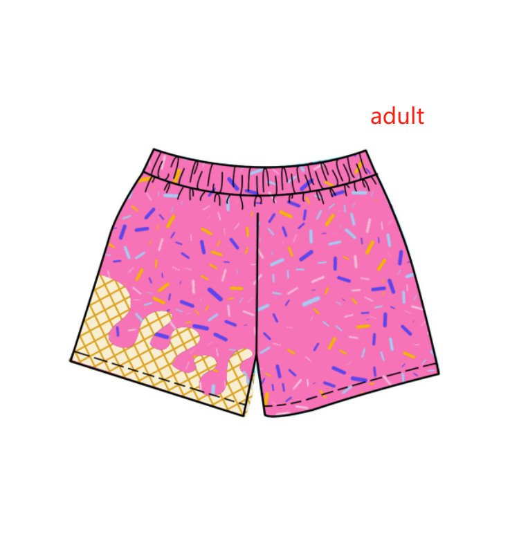 Deadline: May 5 Custom no moq adult Summer shorts pink ice cream shorts