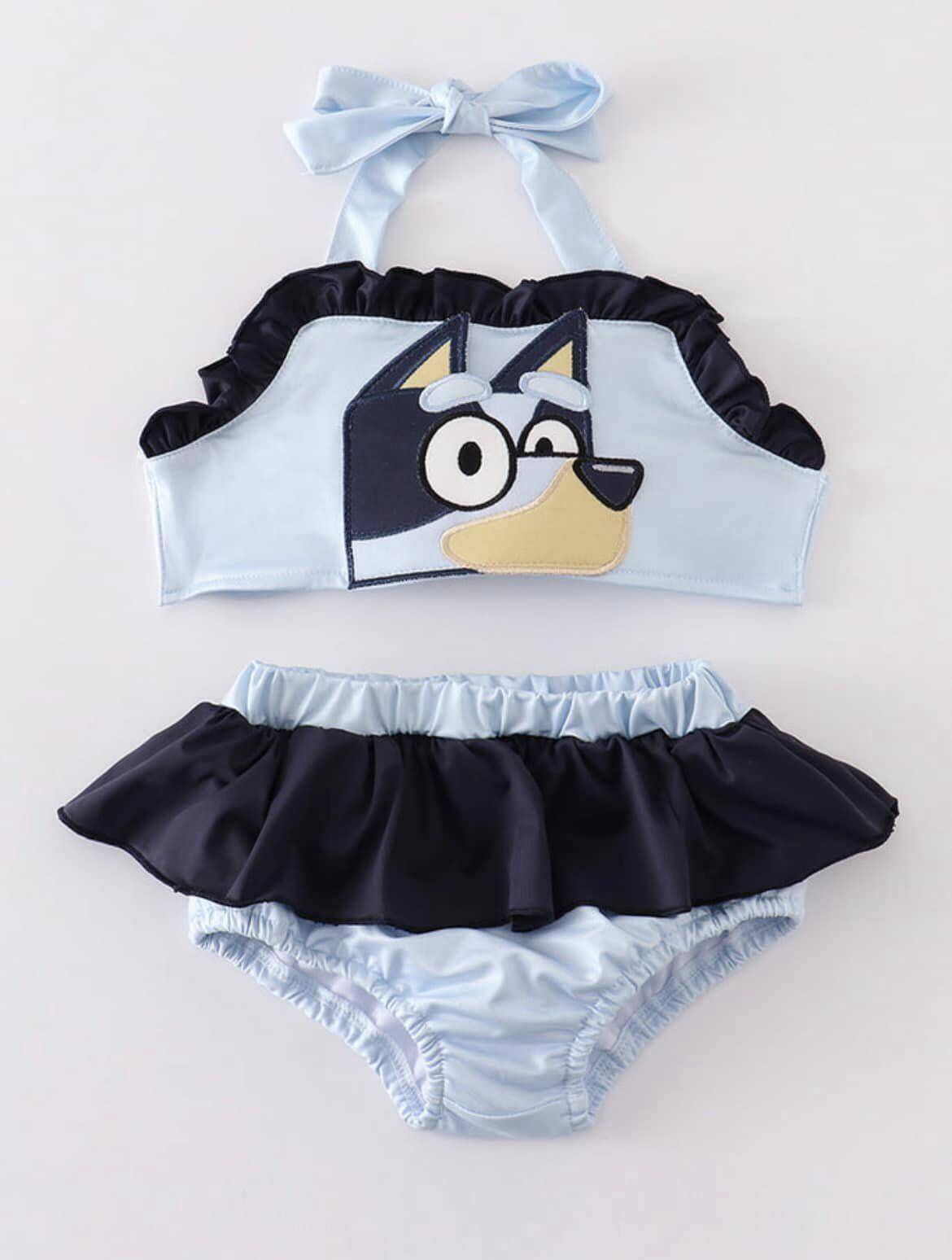 5.14custom each style moq 5eta 4-5week Animation character print swimsuit two-piece set