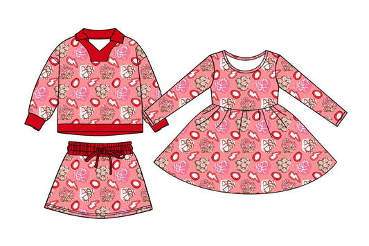 25.11.20 custom each style moq 5 eta 6-8week Sibling Sister love baby girl long sleeve skirts sets and dress match design
